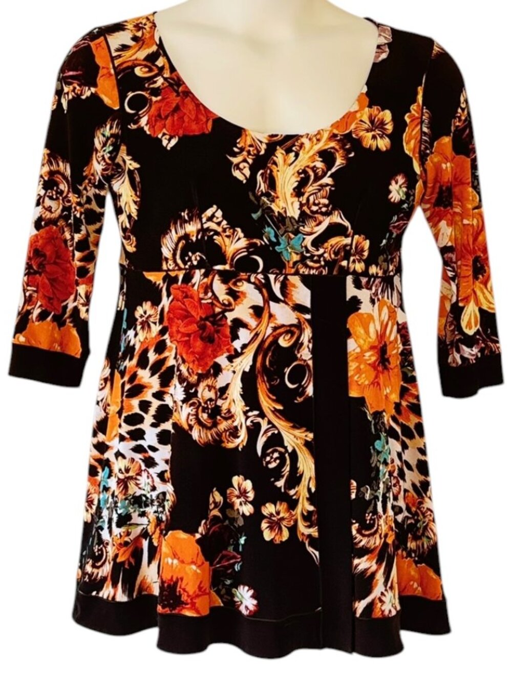 Eva Varro Jersey Tunic Wrap Look Empire Waist Handcrafted Designer Artsy Large